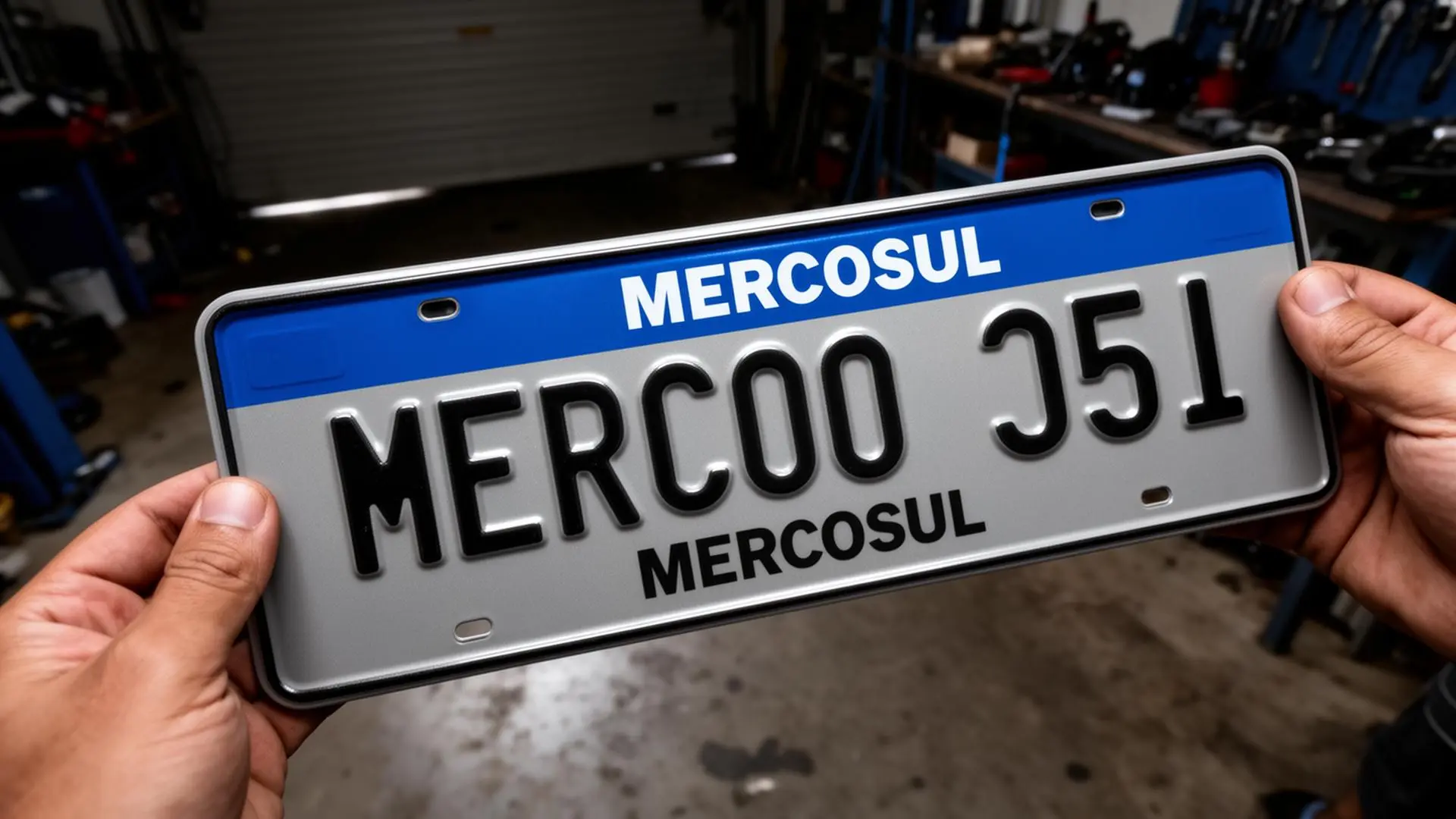 Comparação visual entre placa Mercosul original e placa clonada